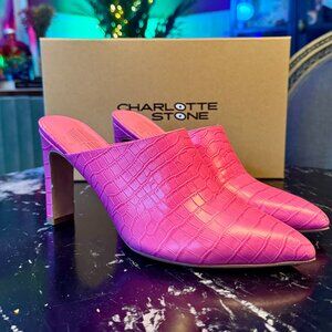 Charlotte Stone Pink Tristan Mules - Size 7